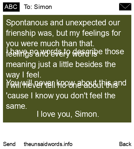 unsent message to Simon