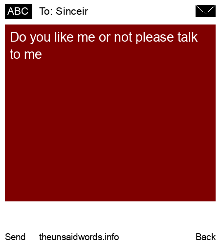 unsent message to Sinceir