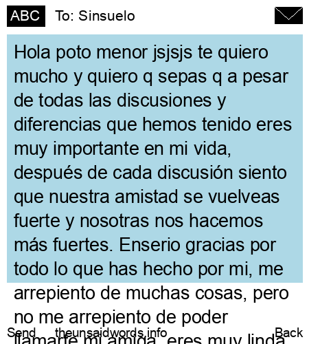 unsent message to Sinsuelo