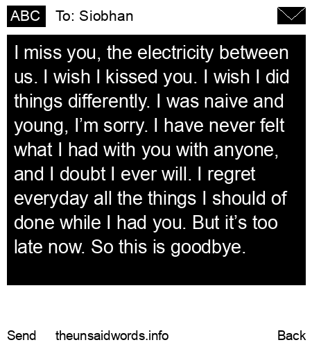unsent message to Siobhan
