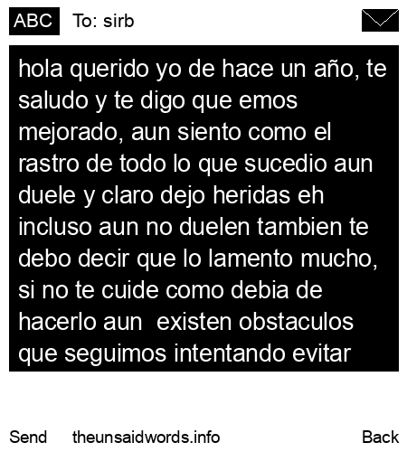 unsent message to sirb