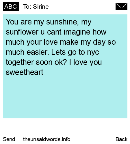 unsent message to Sirine