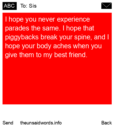 unsent message to Sis