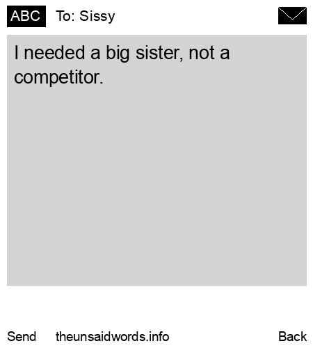 unsent message to Sissy 