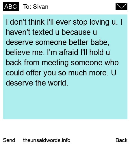 unsent message to Sivan