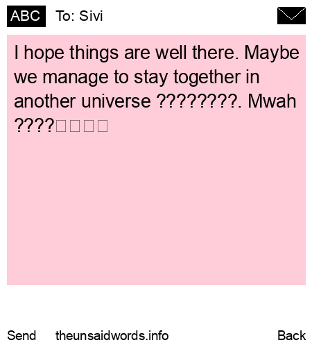 unsent message to Sivi