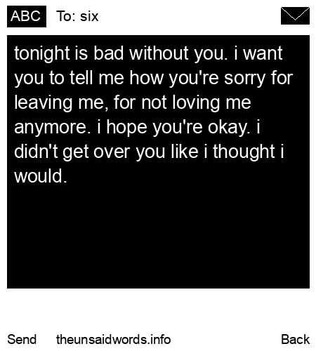unsent message to six