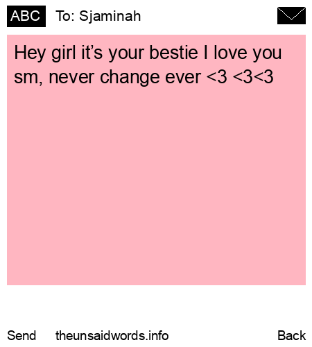 unsent message to Sjaminah
