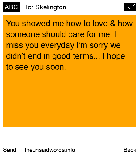 unsent message to Skelington