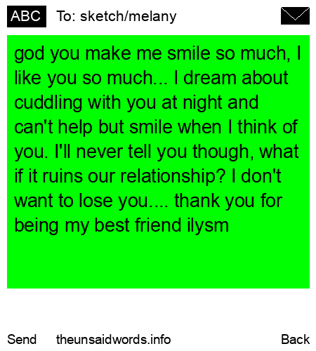 unsent message to sketch/melany
