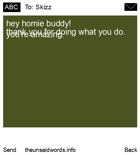 unsent message to Skizz