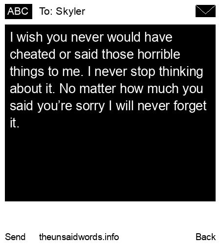 unsent message to Skyler