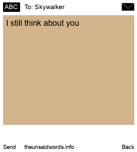 unsent message to Skywalker