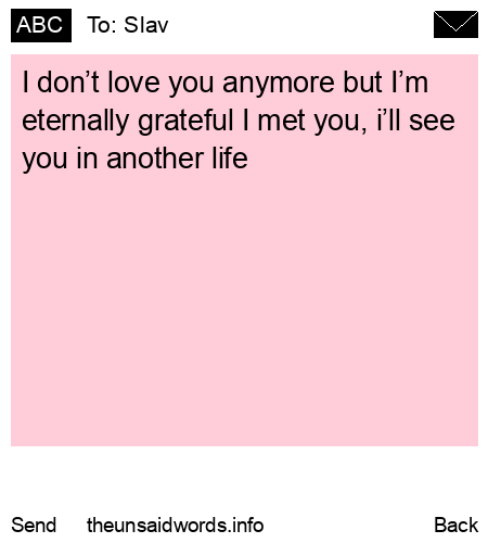 unsent message to Slav