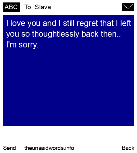 unsent message to Slava