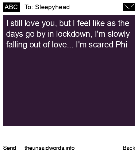 unsent message to Sleepyhead