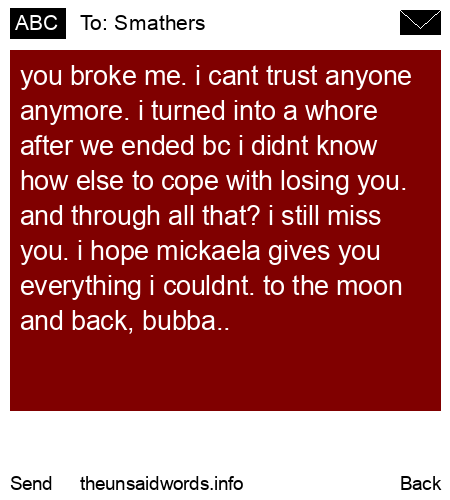 unsent message to Smathers