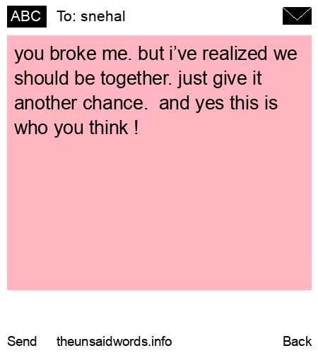 unsent message to snehal