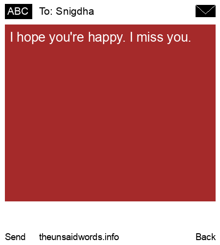 unsent message to Snigdha