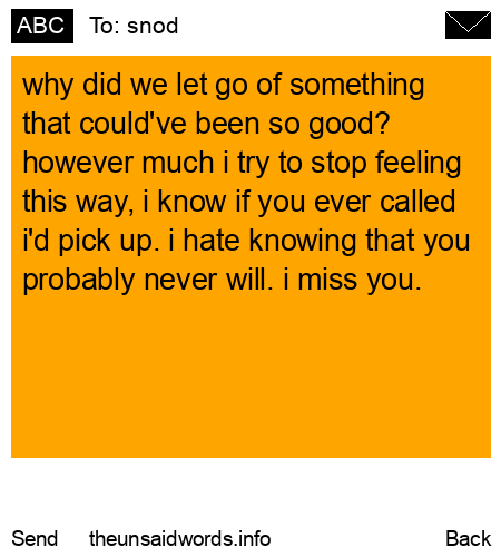 unsent message to snod
