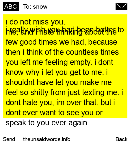 unsent message to snow