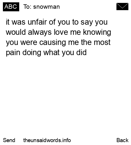 unsent message to snowman