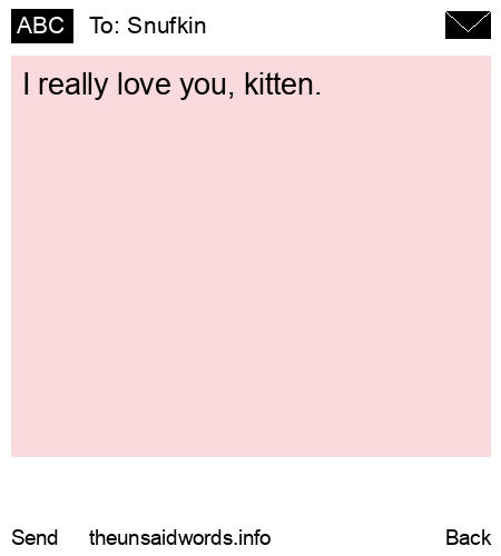 unsent message to Snufkin