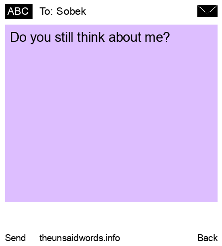 unsent message to Sobek