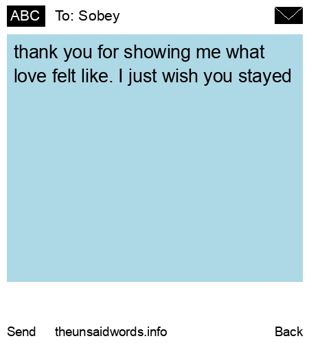 unsent message to Sobey 