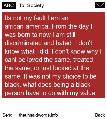 unsent message to Society