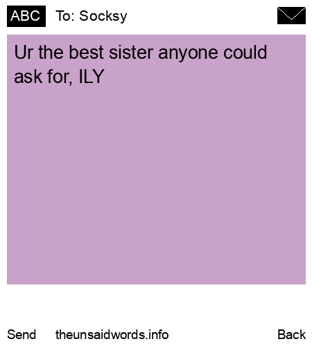 unsent message to Socksy