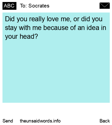 unsent message to Socrates