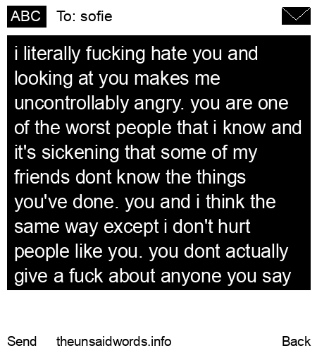 unsent message to sofie