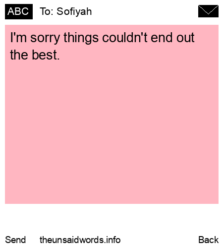 unsent message to Sofiyah
