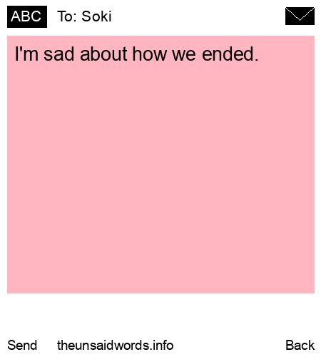 unsent message to Soki