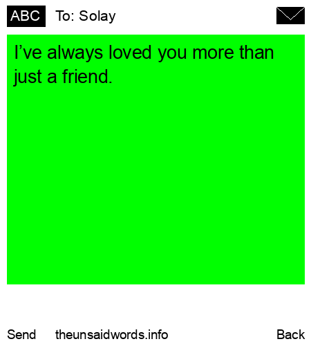 unsent message to Solay