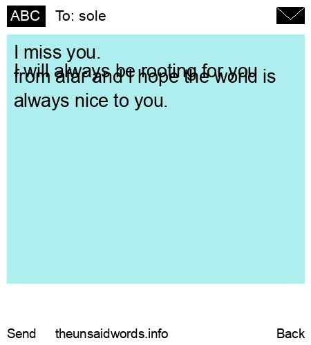 unsent message to sole