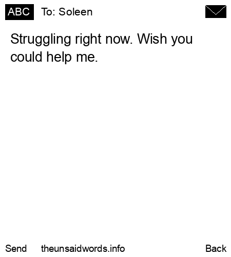 unsent message to Soleen