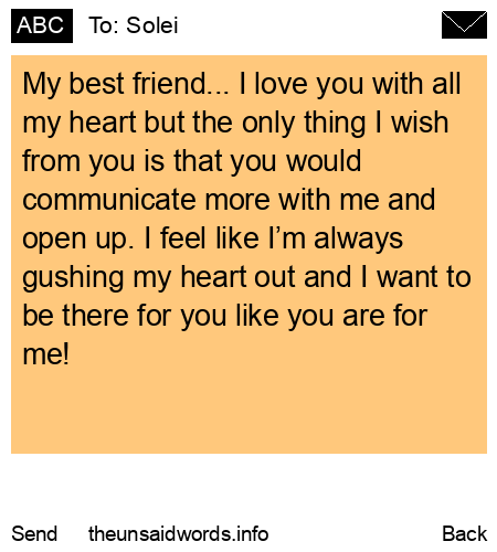 unsent message to Solei