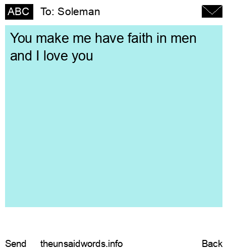 unsent message to Soleman