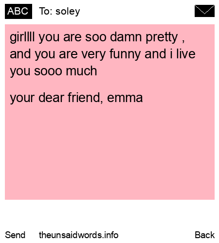 unsent message to soley