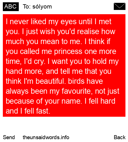 unsent message to sólyom