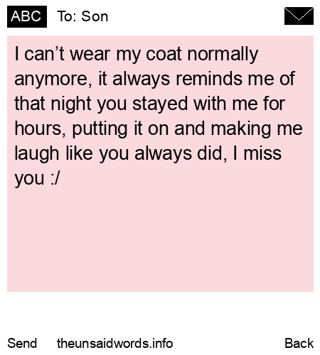 unsent message to Son