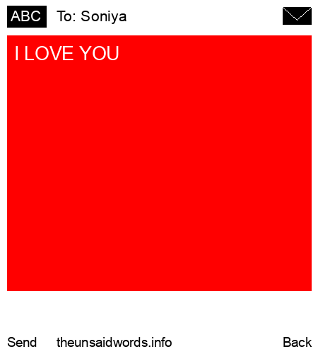 unsent message to Soniya