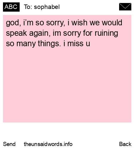 unsent message to sophabel