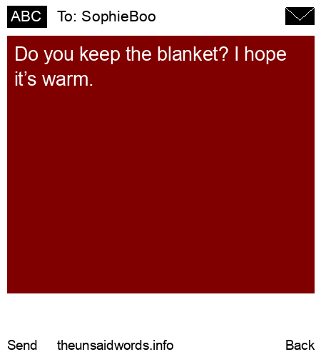 unsent message to SophieBoo