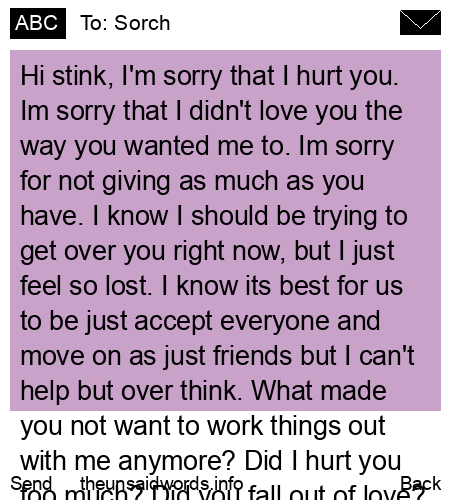 unsent message to Sorch