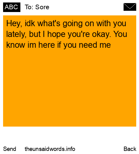 unsent message to Sore