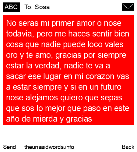 unsent message to Sosa