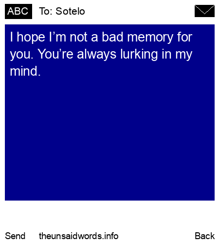 unsent message to Sotelo